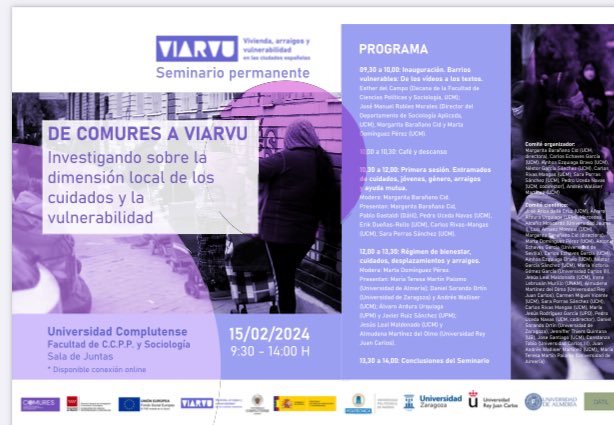 De comures a viarvu : presentamos los dos proyectos pasado y presente entorno a la vulnerabilidad y las redes de apoyo. Con proyección de los vídeos resultantes y resultados . Te esperamos . Día 15 febrero