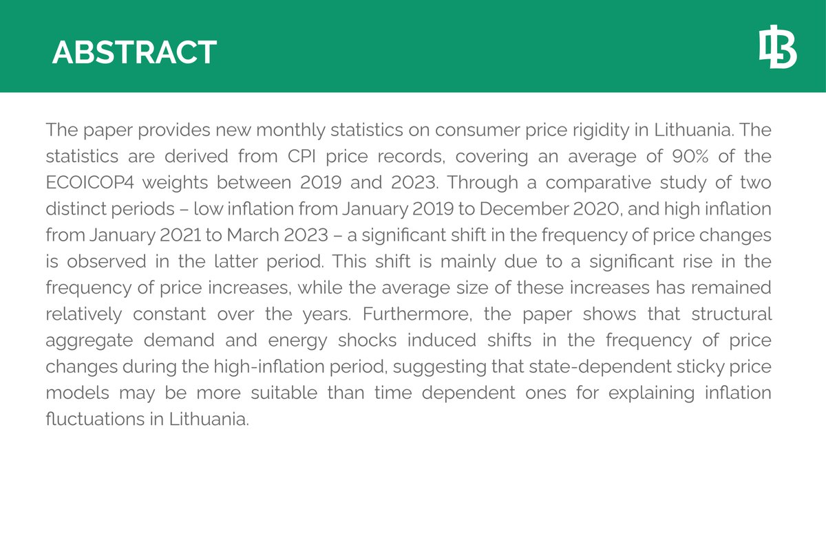 Discussion paper: Consumer price rigidity in periods of low and high inflation: the case of Lithuania lb.lt/uploads/public…