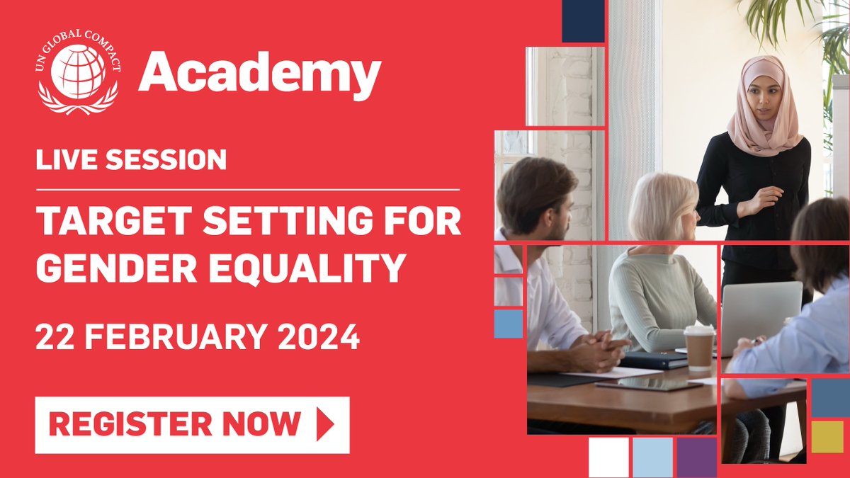 Join our live session on 22 February on Target Setting for Gender Equality from the UN <a href="/globalcompact/">UN Global Compact</a> Academy as part of our Countdown to International Women's Day and learn how your company can accelerate progress on gender equality. 

Sign up here: info.unglobalcompact.org/iwd-countdown