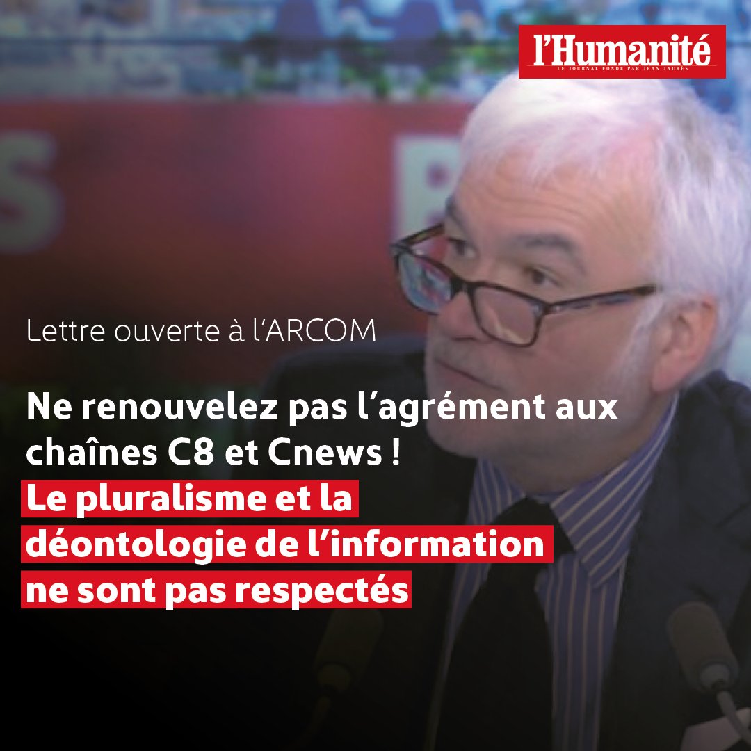 🔴 Stop C8 et Cnews !

Notre appel pour la non-reconduction des chaînes <a href="/C8TV/">C8</a> et <a href="/CNEWS/">CNEWS</a> sur la TNT à cause de multiples manquements à l'honnêteté, à la rigueur et au pluralisme de l'information 👉 urlr.me/Z9vXw

🖋️ Signez la pétition ici : speakout.lemouvement.ong/campaigns/non-…