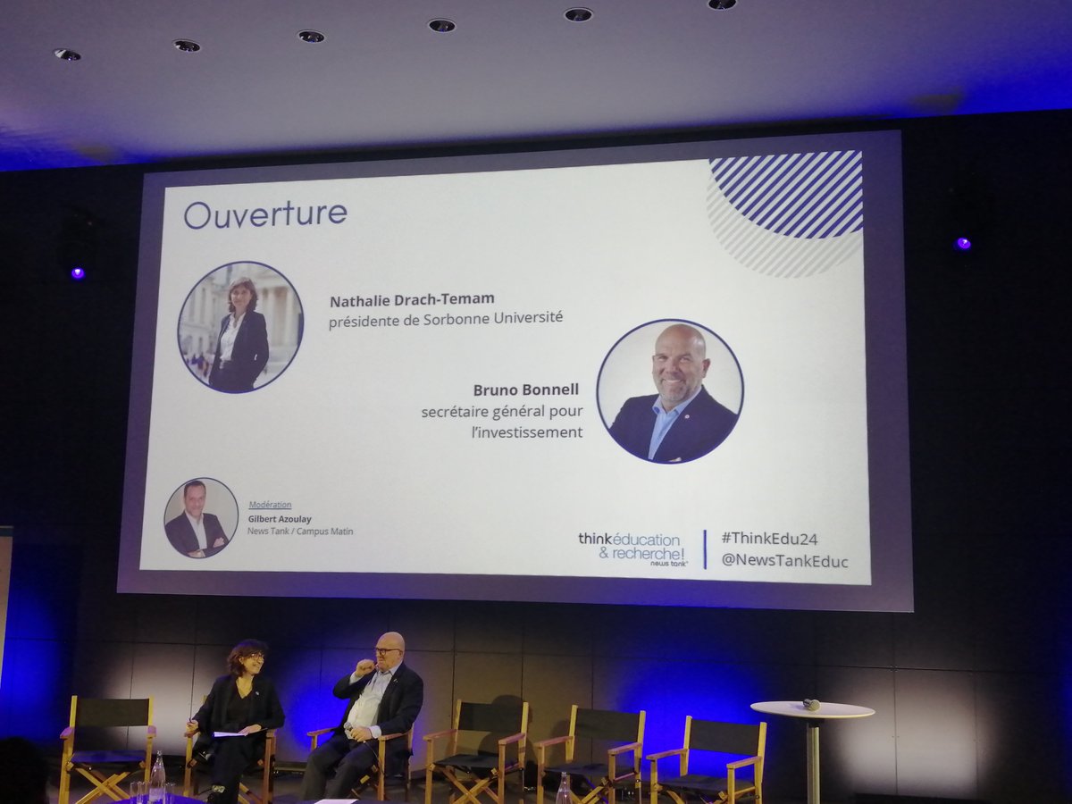 Nathalie Drach-Temam (@drach_temam) on Twitter photo Très heureuse d’accueillir à Sorbonne Université la nouvelle édition de #Thinkedu24 organisée par <a href="/NewsTankEduc/">News Tank éducation et recherche</a> et <a href="/CampusMatin/">Campus Matin</a> et d’ouvrir le débat aux côtés de <a href="/BrunoBonnellOff/">Bruno Bonnell</a> sur la question de la
« performance » dans l’enseignement supérieur et la recherche #ESR Très heureuse d’accueillir à Sorbonne Université la nouvelle édition de #Thinkedu24 organisée par <a href="/NewsTankEduc/">News Tank éducation et recherche</a> et <a href="/CampusMatin/">Campus Matin</a> et d’ouvrir le débat aux côtés de <a href="/BrunoBonnellOff/">Bruno Bonnell</a> sur la question de la
« performance » dans l’enseignement supérieur et la recherche #ESR