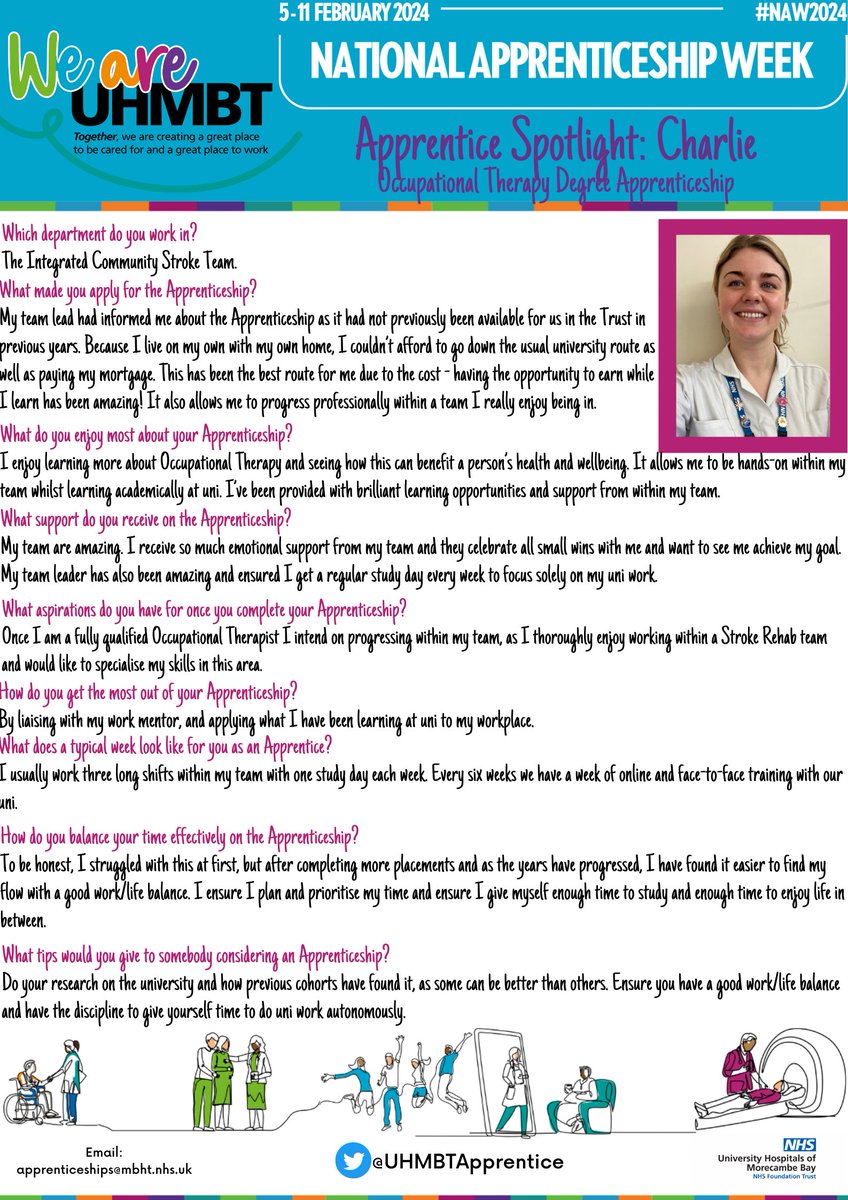 Starting today's #apprenticespotlight with Charlie from @UHMBICST who is on the Occupational Therapy #degreeapprenticeship with @sheffhallamuni talking about her experience #nationalapprenticeshipweek2024 #naw2024 #skillsforlife