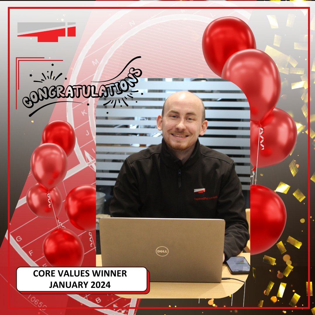 ♥️ Our Core Values are at the heart of everything we do here at TaperedPlus - helping us drive our business forward together.
With this in mind, January’s Core Value winning member of our team is Nicholas Lane.
#Congratulations Nick!
#team #taperedplus #tp2024 #corevalues