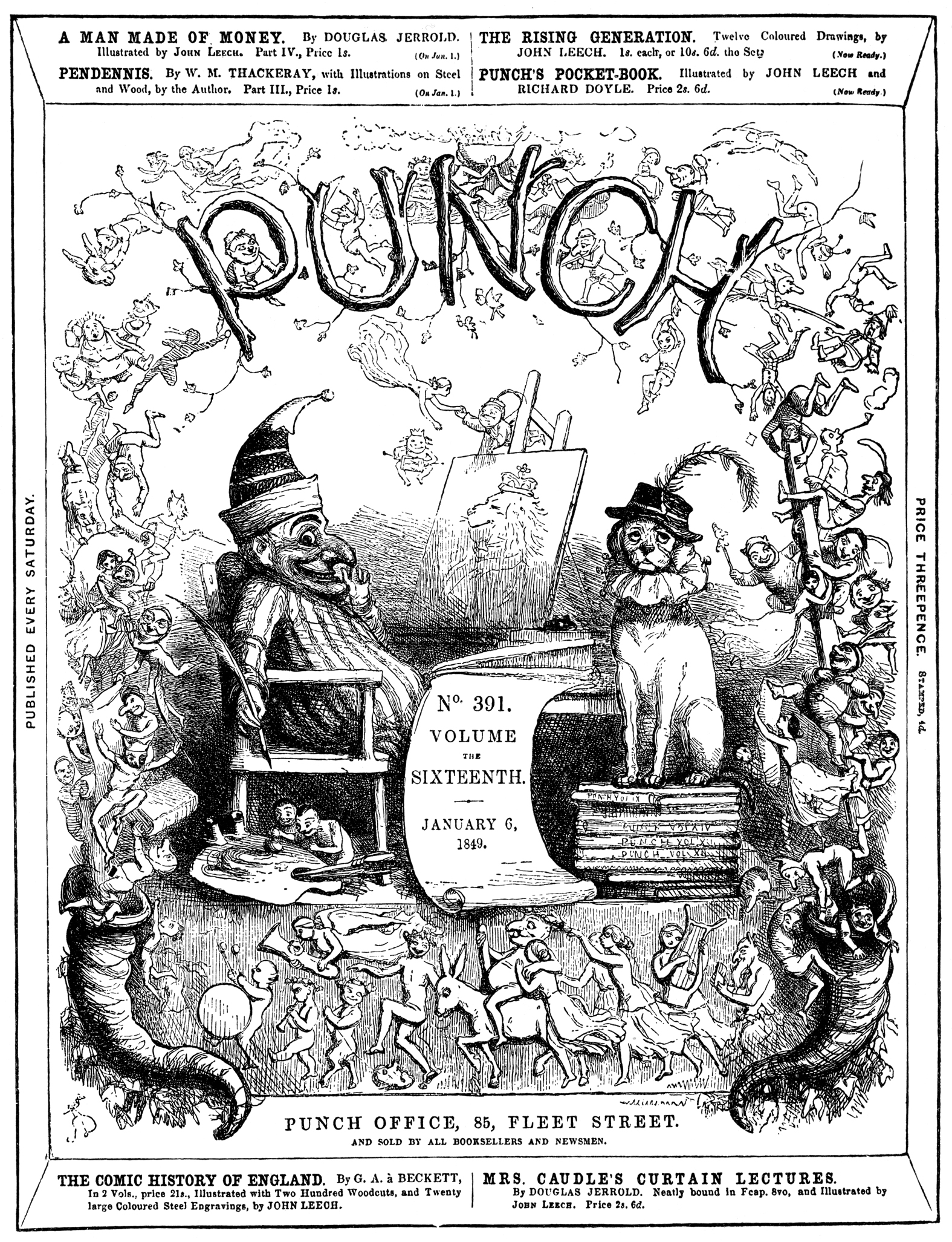 Portada de la revista Punch por el Artista Richard Doyle, la imagen fue Grabada por Swain 1859 Xilografía 29,5 x 21,5 cm