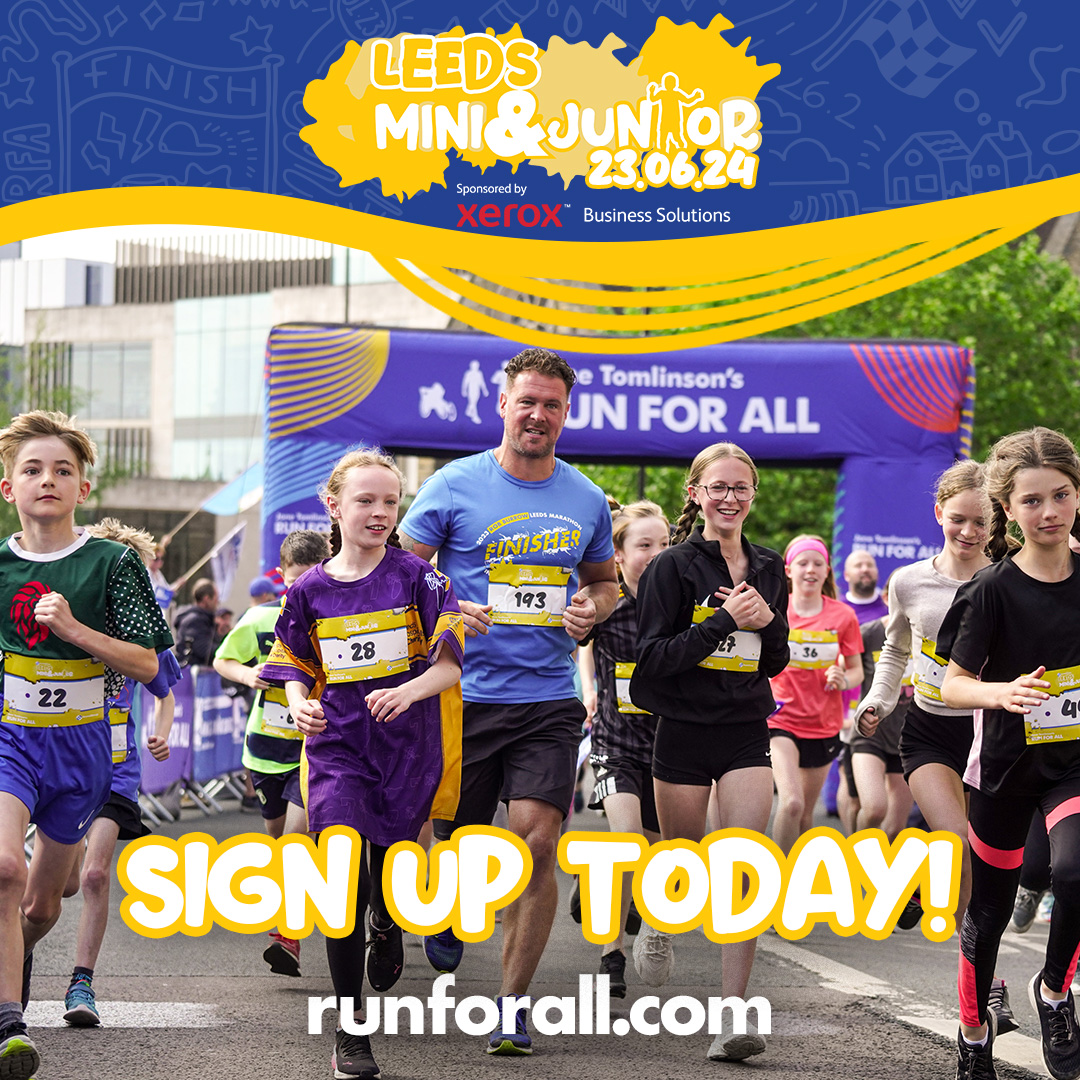 Jane Tomlinson’s Run For All is delighted to announce that entries are now open for the Leeds Mini and Junior run on Sunday 23rd June 2024. FIND OUT MORE - runforall.com/.../leeds-mini… @runforall @ActiveLeeds