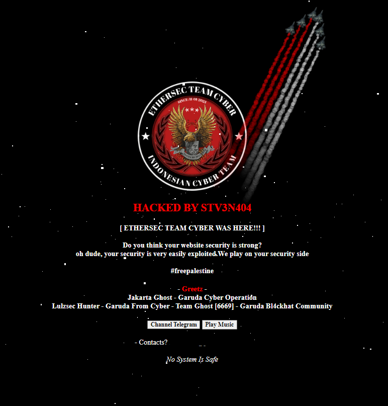 H4ckmanac's tweet image. 🇪🇬#Egypt: The Ethersec Team Cyber hacktivist group defaced multiple Egyptian websites, including: 

- Egypt Tour Online (egypttouronline[.]com)
- Ebdaa (ebdaaeg[.]com)
- Abdo Gaber (abdogaber[.]com/stv.html)

#hacktivism #deface