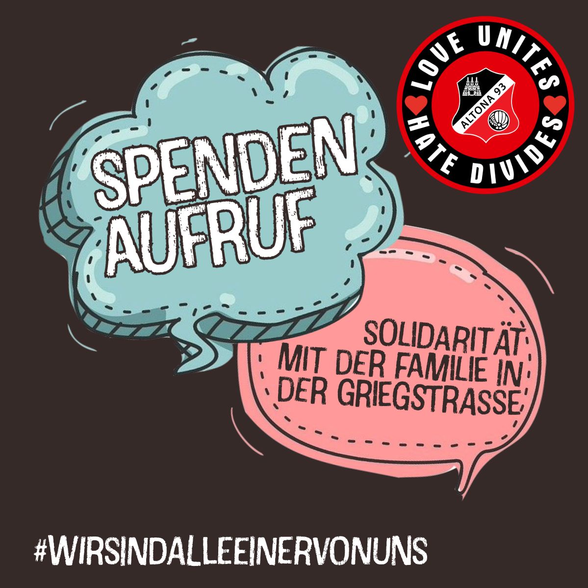 Am Montag erreichte uns die Meldung, dass eine Schwarze Familie aus der Nachbarschaft rassistisch bedroht und angegriffen wurde. Die Familie ist traumatisiert und benötigt für den Umzug in ein neues Zuhause finanzielle Hilfe. Daher sammeln wir Spenden: buff.ly/4bscdXb
