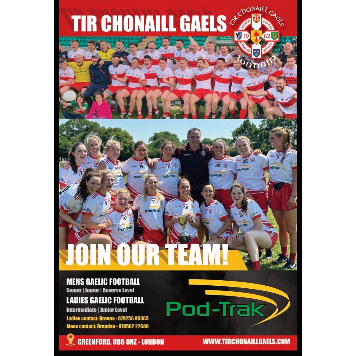 Want to join a Gaelic Football team in London? Look no further! Get in touch via the contacts on the poster or on any of our social media platforms for further information! @theirishworld @LondonLGFA @LondainGAA