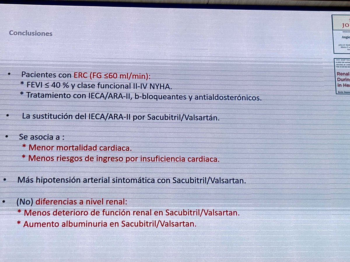 La Dra Rguez Mendiola la utilidad de Sacubitril- Valsartán en pacientes con ERC #Madialisis24 @NefrologiaHRyC