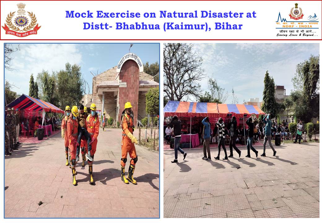 09NDRF's tweet photo. #Mock_Exercise on #Natural_Disaster  was conducted by rescuers with District Administration and other stakeholders at Distt- #Bhabhua (Kaimur), #Bihar.
@ndmaindia 
@NDRFHQ 
@PIB_Patna https://t.co/LXOrEob2gD