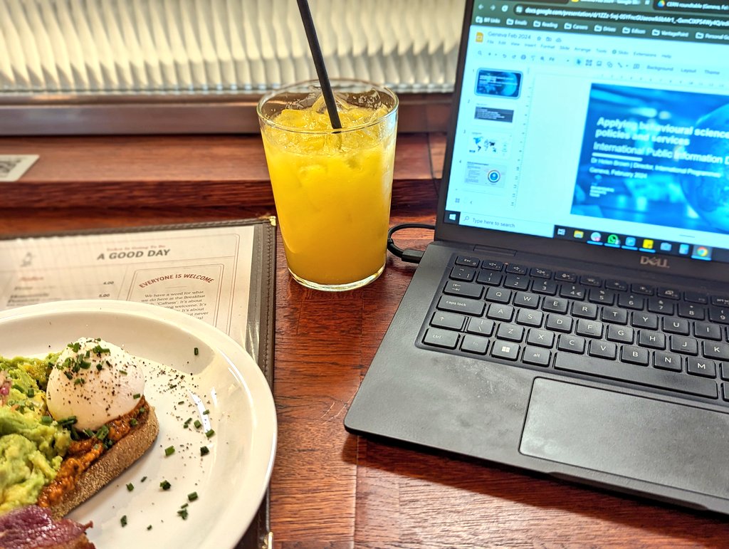 Another day, another predictable <a href="/TheBrekkyClub/">The Breakfast Club</a> treat 🥑

Off to 🇨🇭 Geneva for the Intl Public Information Directors roundtable ~ I'll be sharing some of <a href="/B_I_Team/">The Behavioural Insights Team</a>'s most innovative work on engaging policy makers and the public. But first, coffee!
