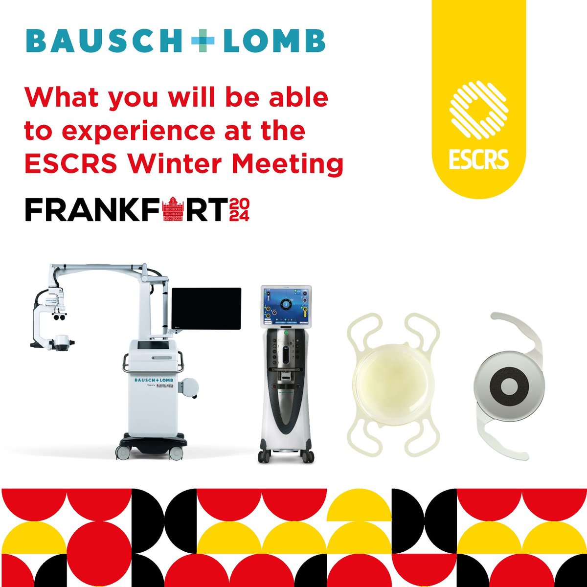 ⏰ The countdown has begun for the much-anticipated ESCRS Winter Meeting in Frankfurt, set for 15th - 18th February!

Bausch + Lomb is buzzing with excitement to be at the forefront of this premier ophthalmology event. We're bringing our latest groundbreaking innovations!