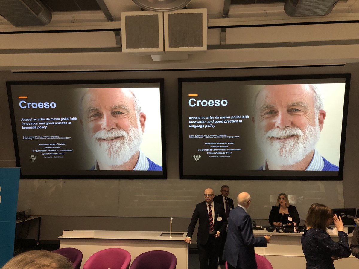 Bore da! Bouônjour à matîn. Looking forward to what promises to be a fascinating day exploring good practice in language policy. #cymraeg2050 #Jèrriais