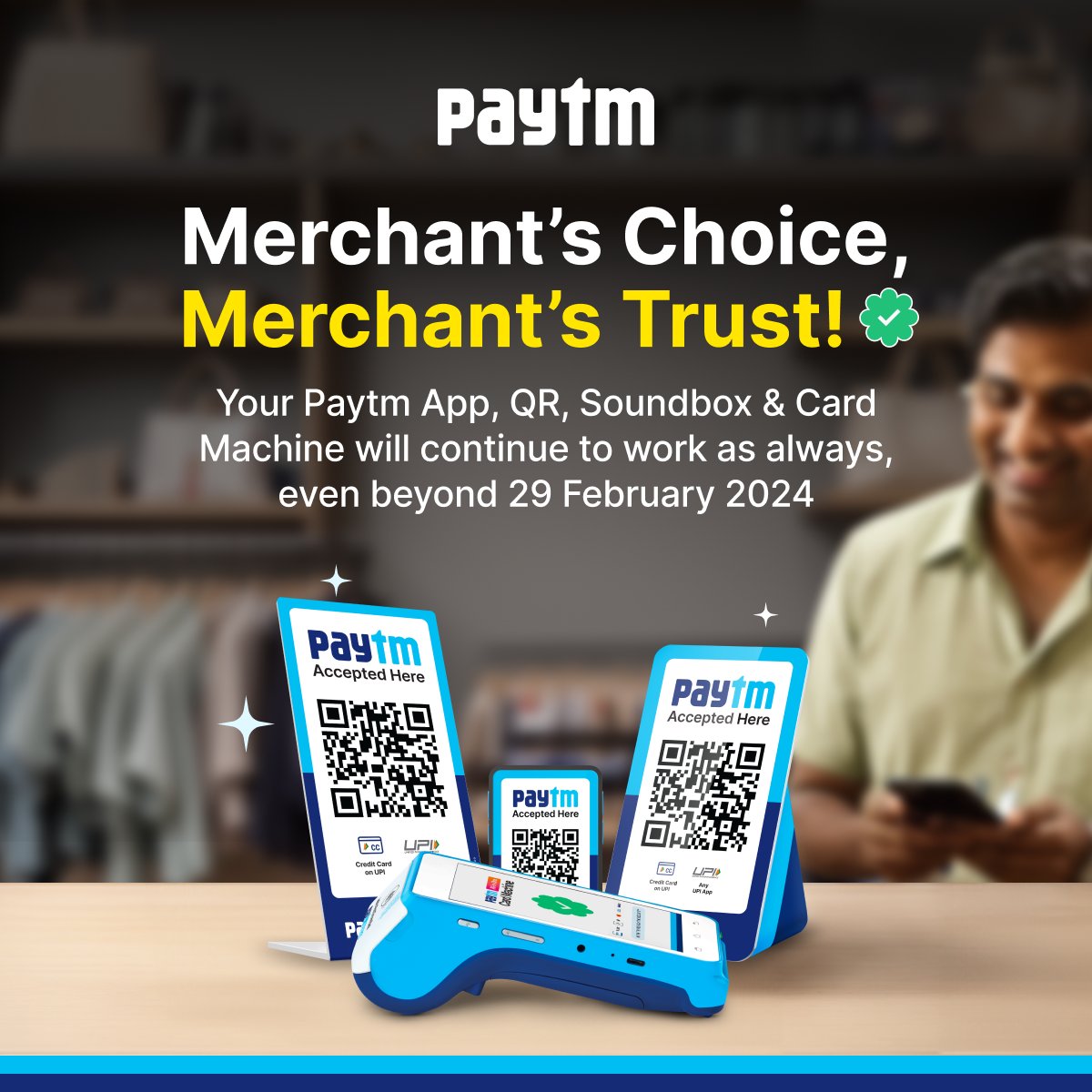 Our incredible community of merchants stand with us! We thank you for your relentless support🇮🇳❤️ We are sincerely committed to serve our nation in full compliance #PaytmKaro #DigitalIndia