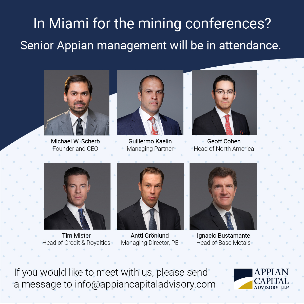 Interested in a chat with some of our key decision makers in Miami in two weeks time? Then send us an email ASAP as there is limited availability. #miami #conference #Mining #metals #resources