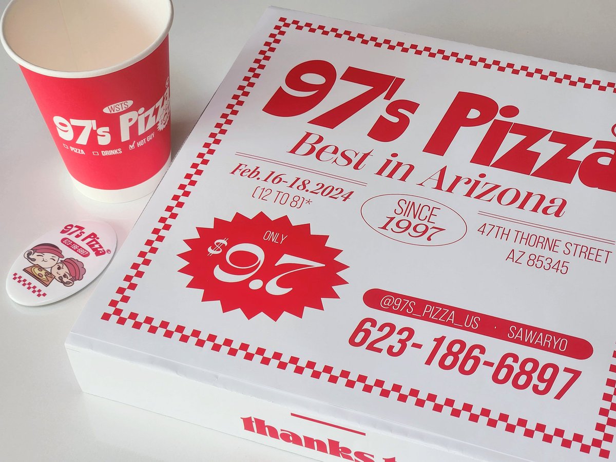 duuuums's tweet photo. 협력 보상 너무너무 아름답네요,,,  
97's Pizza 카페에 디자인으로 협력했었습니다
영상이랑 인포, 패키지 등등에 참여했고 
좋아해주셔서 기뻤어요૮₍ e̷͈ 𐃷 e̷͈ ₎ა https://t.co/1PIJIhVun0