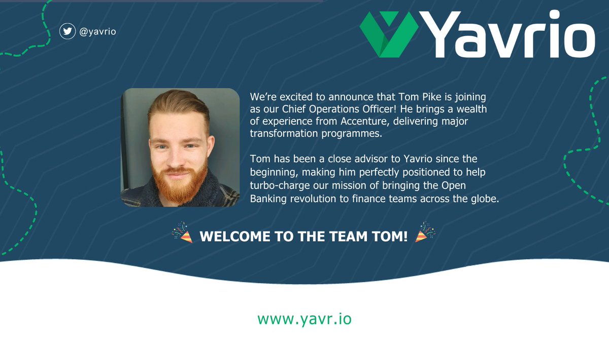 We're delighted to welcome Tom Pike to the #Yavrio team! 👊👍🎉

If you’re a #MicrosoftBusinessCentral user or BC Partner check out our must-have application.

Contact Yavrio: loom.ly/pWSt93w
Get a free trial: loom.ly/wS_9wvQ