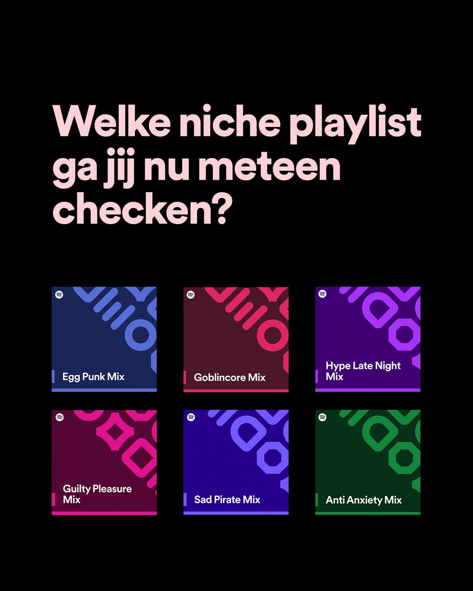 Wist je dat als je 'niche' intikt in Spotify, je bijzondere playlists krijgt die speciaal voor jou zijn samengesteld? 🤯