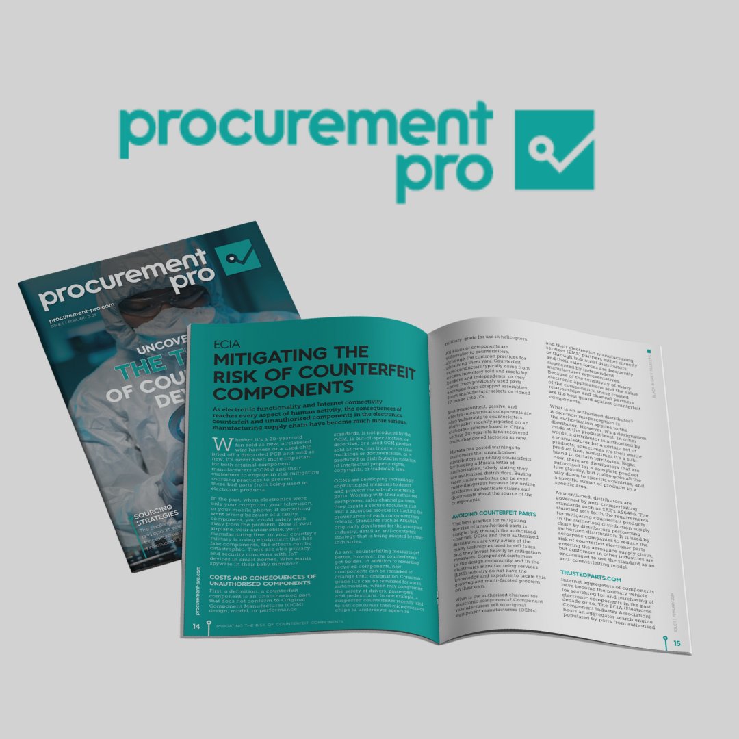 electronicspec's tweet image. Mitigating The Risk of Counterfeit Components 

Victor Meijers, Sr Vice President, @eciaNOW explores this topic in our new magazine, Procurement Pro, pages 14-16👇

bit.ly/3OpwsLe

#Procurement #ProcurementPro #CounterfeitComponents #ECIA