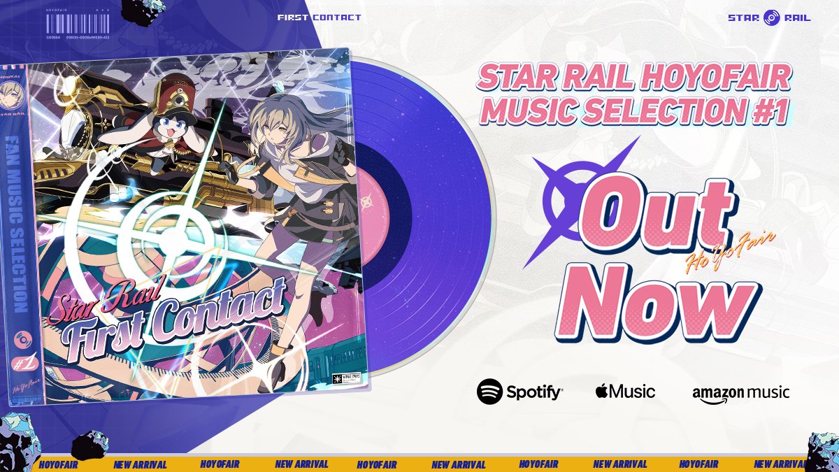 Star Rail HoYoFair Music Selection
EP01: First Contact 🚂

OUT NOW on Spotify, Apple Music and more!

Visit website🔻
hoyo.link/dnzgFBAL

Follow and repost before 2/18 23:59 (UTC+8) for a chance to win a $20 Google gift card! (50 winners)

#FirstContact #HonkaiStarRail