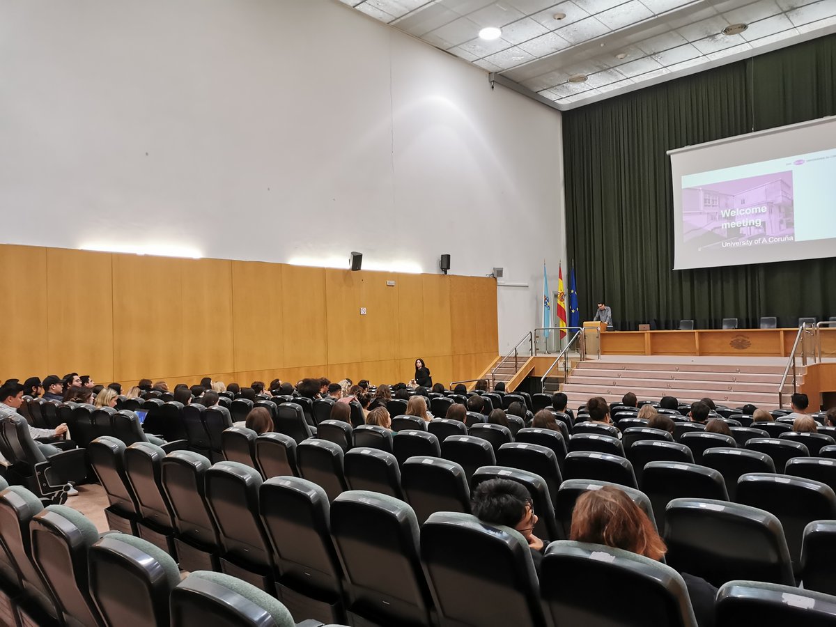 Acto de benvida aos estudantes de mobilidade do segundo semestre celebrado o día 7 de febreiro no Salón de Actos da Facultade de Dereito