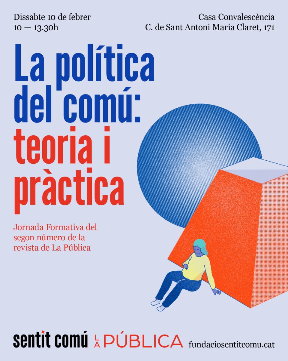 Ens veiem aquest dissabte a 10h a Casa Convalescència a l'acte 𝐋𝐚 𝐏𝐨𝐥𝐢́𝐭𝐢𝐜𝐚 𝐝𝐞𝐥 𝐂𝐨𝐦𝐮́: 𝐓𝐞𝐨𝐫𝐢𝐚 𝐢 𝐏𝐫𝐚̀𝐜𝐭𝐢𝐜𝐚, jornada formativa del segon número de <a href="/Lapublicanet/">La Pública </a>
🧵Obrim fil sobre polítiques aplicades a lo públic-comunitari
fundaciosentitcomu.cat/la-politica-de…