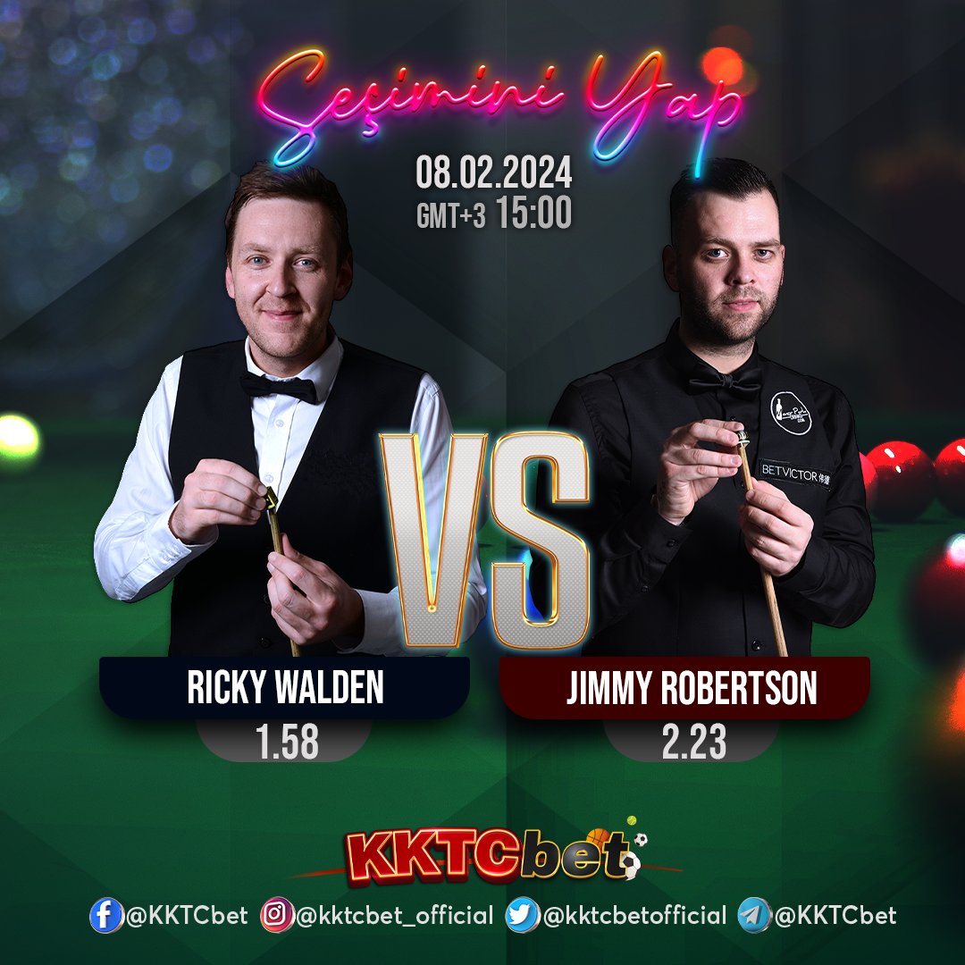 KKTCbetofficial's tweet photo. Seçimini Yap! Ricky Walden - Jimmy Robertson - Favorin Kim ? #favorite #game #win #gameday #matchday #kazan #match #snooker #snookertime #snookerworld #SnookerChallenge #snookercue #snookerlife #snookerplayer #snookerlove #billard #billardtime #rickywalden #jimmyrobertson https://t.co/8YRyw7IdKd