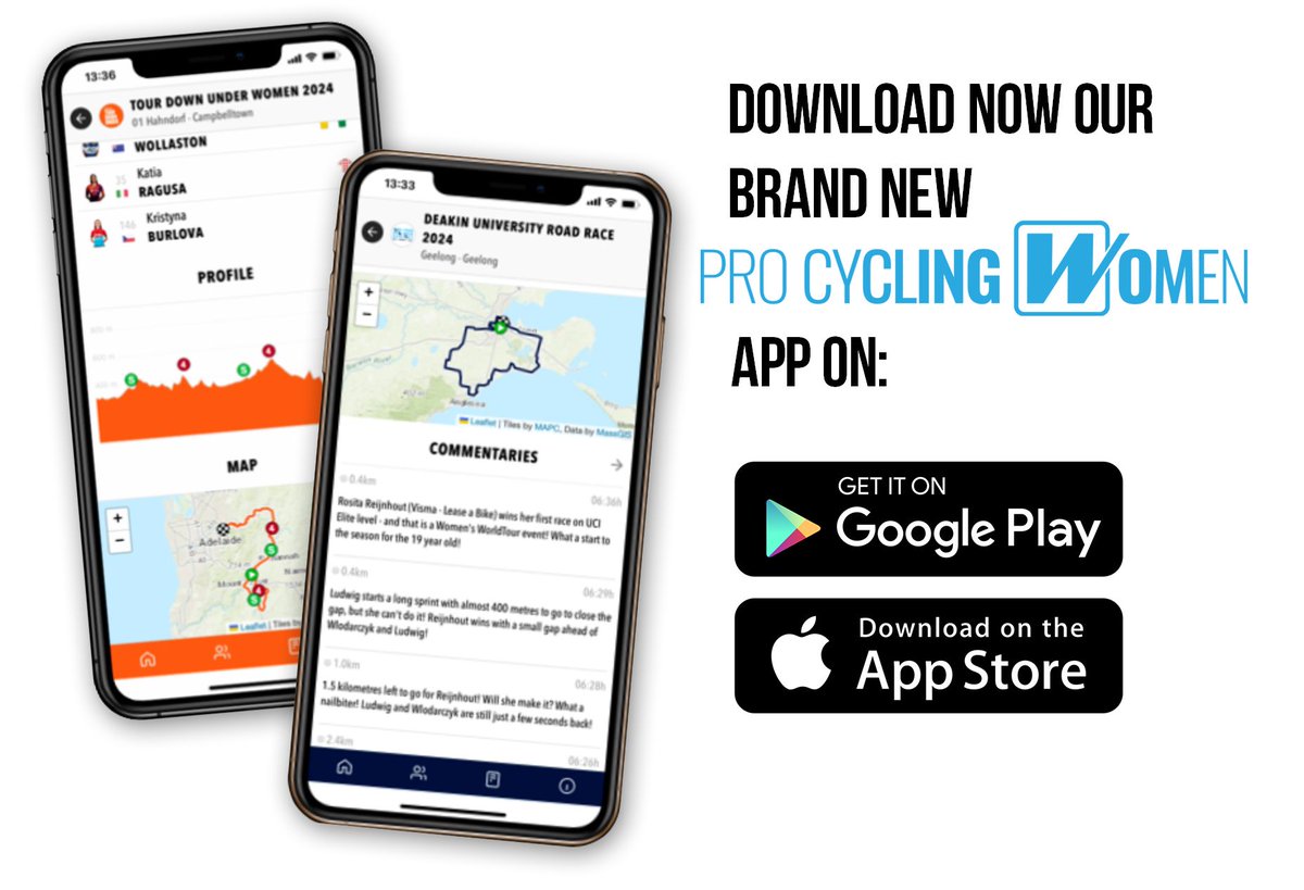 felixmattis's tweet image. Are you missing our liveticker, interviews and everything we did at #UCIWWT races the last 8 years? Follow @ProcyclingWomen and get our new App to get it all back! 

Android: play.google.com/store/apps/det…

iPhone: 
apps.apple.com/nl/app/procycl…