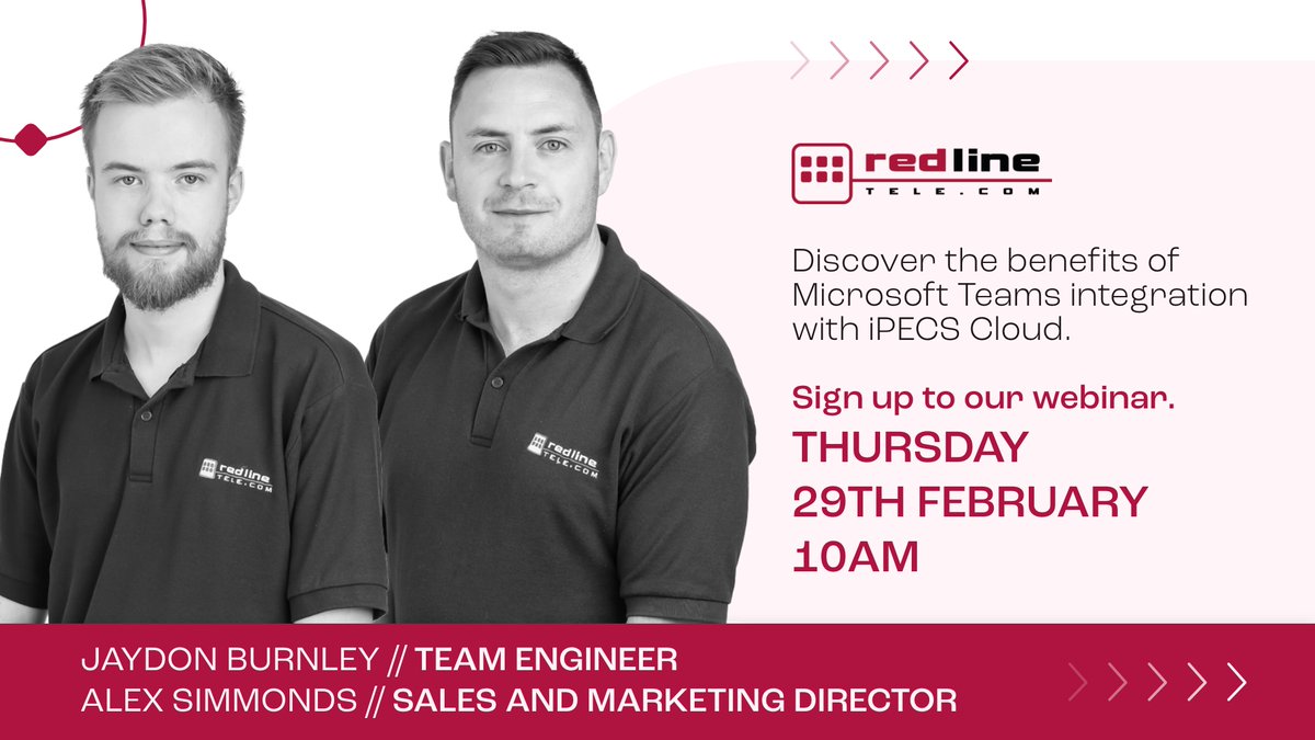 redlinehereford's tweet image. Want to discover the benefits of integrating Microsoft Teams with iPECS Cloud?
Join Alex and Jaydon in our iPECS Microsoft Teams integration webinar on Thursday 29th February at 10am Sign up here ➡️ events.teams.microsoft.com/event/e2bd8cc0…
#RedlineTelecom #iPECS #iPECSCloud #MicrosoftTeams