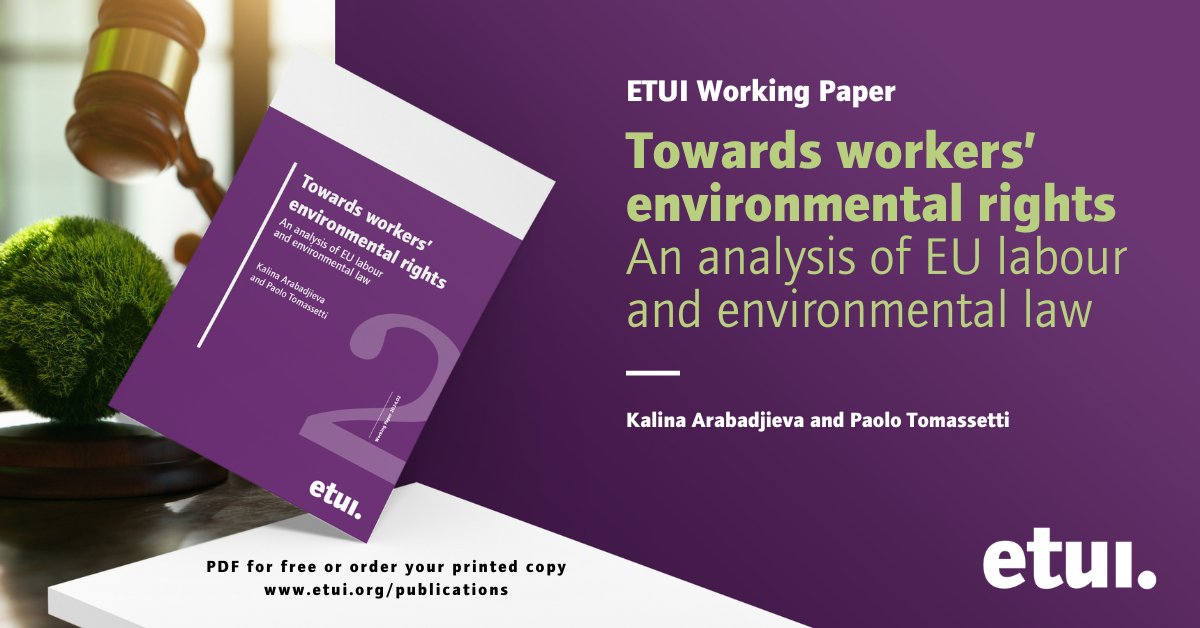 'Workers [...] are part of nature; they exist and operate within the natural environment.' 🌱

But do workers have 'environmental rights'? ⚖️

This working paper provides an analysis of EU labour and environmental law to identify where such rights exist at the intersection