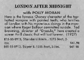 London after midnight is a long lost film 🎥 apparently the last copy was lost in a fire in 1967, and yet look at this advert from a magazine in 1971, is there is one out there