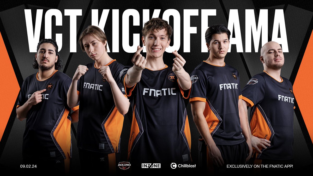 The season's almost here - so get your questions in for the VALORANT Squad! 💫 We're hosting an exclusive AMA over on the Fnatic App here: fna.tc/VCTKickoff24-A…