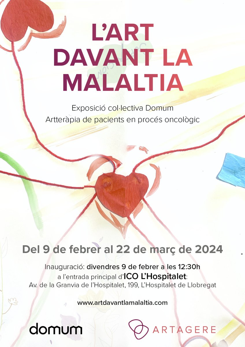 ICO_oncologia's tweet photo. 🎨L'art davant la malaltia
L'@ICO_oncologia de l'#Hospitalet acollirà l'exposició col·lectiva d'@artagere on 21 pacients oncològiques compartiran les obres fetes als tallers de #Domum #Arteterapia a diferents hospitals.
Us hi esperem!
➡️https://t.co/WFrrxxbZys
#ICOpacients https://t.co/l5q1OXiugY
