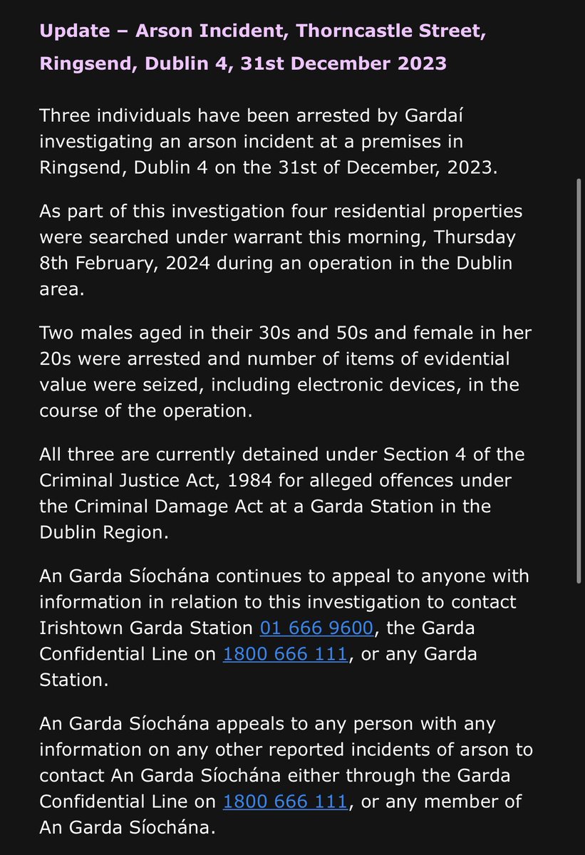 WatchdogTh96012's tweet image. Two males &amp;amp; a female have been arrested in connection with the arson incident at the Shipwright pub in Ringsend on the 31st Dec 2023.
#Shipwright