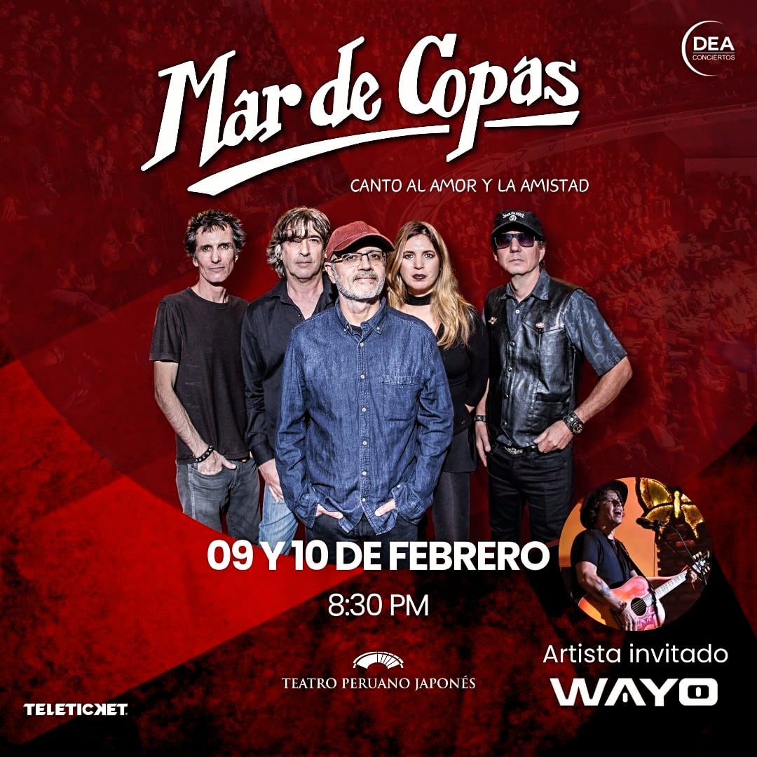 Hola Amigos, este viernes 9 y sábado 10 de febrero tendré el gran honor de abrir los dos shows especiales de la querida banda MAR DE COPAS, en el Teatro Peruano Japonés.
¡La música une!

#MarDeCopas #Teatro #PeruanoJaponés #Lima #Wayo #Perú #DEAPromotora 
#LaMúsicaUne