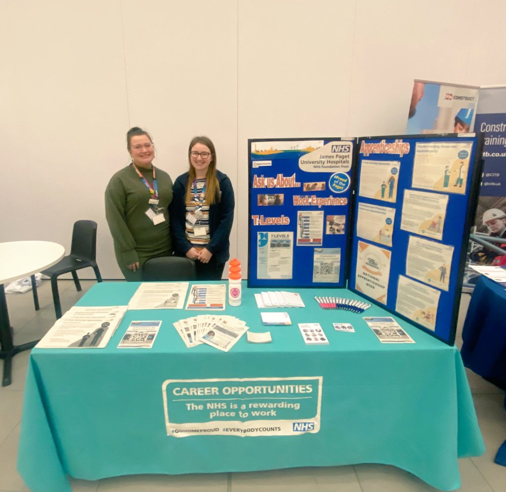 Day 4 of #NAW2024 and we are at @EastCoast_Coll promoting Apprenticeships within the JPUH. If you want to know more about apprenticeships, please visit the below link 👇 jpaget.nhs.uk/work-for-us/pr…