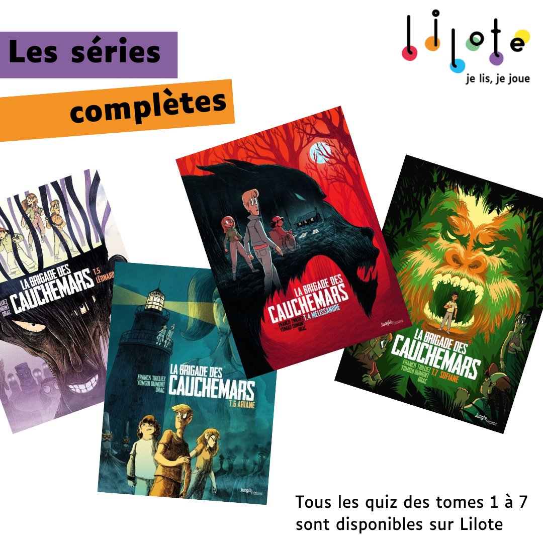 Une série de BD trépidante, à lire dès 11 ans
Les tomes 1 à 7 ont leurs quiz à faire sur Lilote ! (niveau 6)
Rendez-vous vite sur lilote.fr et connectez vous ou démarrez votre essai gratuit de 7 jours ! 
#serielivresjeunesse #bdenfant #quizdelecturenumerique