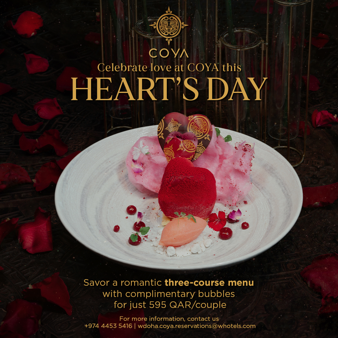 BLXQatar's tweet photo. Indulge in romance with the exclusive Valentine's Offers at W Doha! Enjoy special experiences at La Spiga by Paper Moon, Spice Market, Market by Jean-Georges, W Cafe, WAHM, and Coya. Treat your loved one to unforgettable moments this Valentine's Day! 💕
#WDoha #ValentinesOffers https://t.co/PIVG5gVFTY