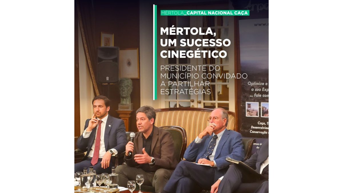 🆕A convite da ANPC, o Presidente da Câmara Municipal de Mértola, Mário Tomé, esteve presente no Debate e Jantar de Sócios desta Organização do Setor da Caça, para falar do caso de sucesso da marca Mértola - Capital Nacional da Caça. 
📷merto.la/Partilha-Estra…