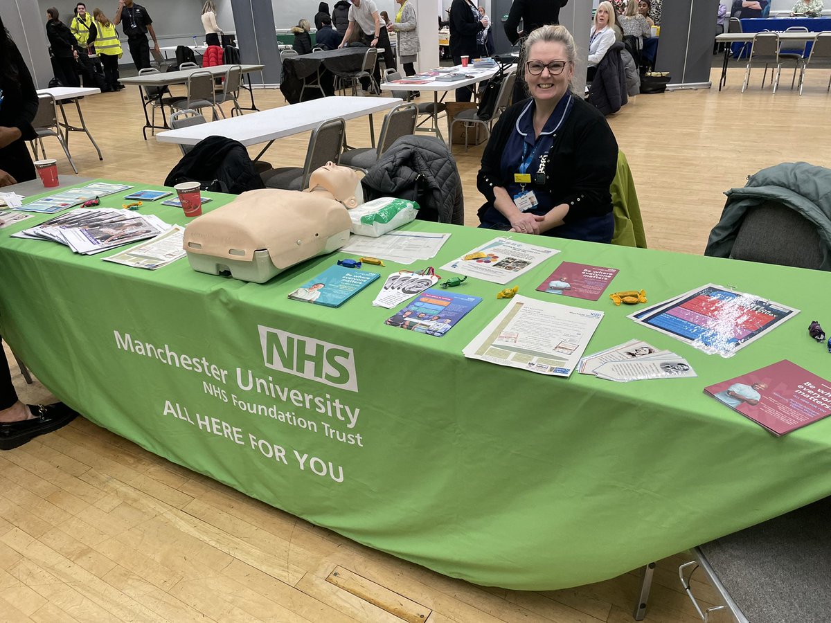 All set up and supporting #NationalApprenticeshipWeek at Wythenshawe Forum encouraging the next generation of Healthcare Professionals! @MikeKaneMP @himynameisjaneg @WythenshaweHosp @MFTNHSCareers @WorkforceMatron @TracyClaydon1 @skippyapples