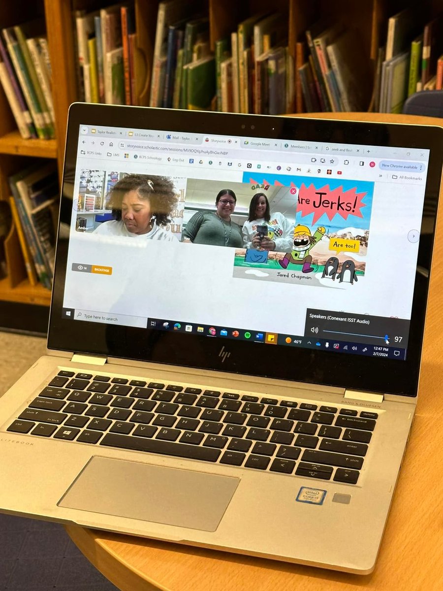 Our kindergarten and first grade students had the opportunity to be on @Scholastic @storyvoicelive with the fantastic author @important_book! We all loved his book 'Seals are Jerks!' & doing the guided drawing! 🦭🐧 @D_Sollenberger #WRADDay @litworldsays @BCPSLMP #bcpslms
