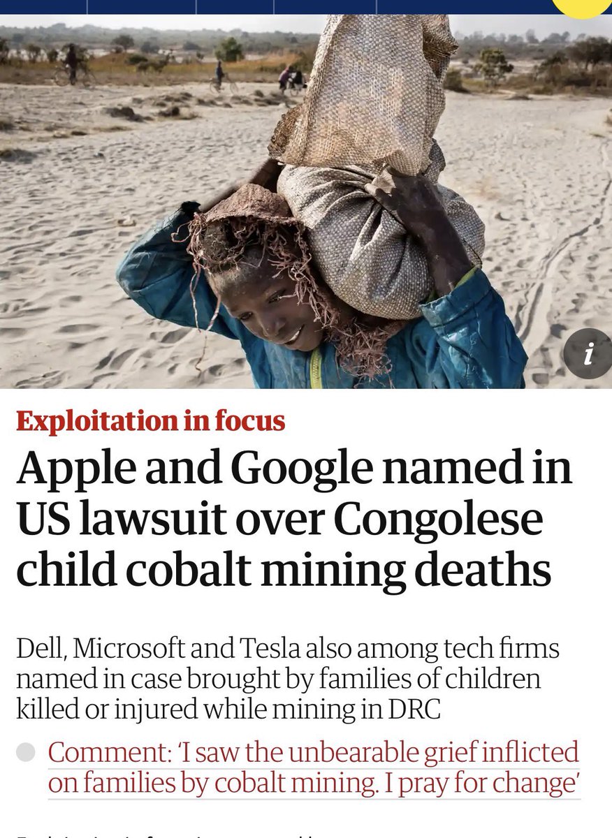 US companies named in Congo child slavery lawsuit.