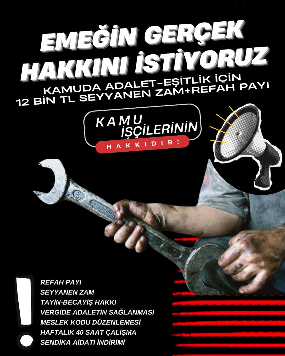 #Kamuişçileri Emeğinin Gerçek Hakkını Alıncaya Kadar Mücadeleye Devam Edecek!
👇👇
750 Bin Kamu İşçisi İçin Etkinlik Duyurusu↙️

08/ŞUBAT/2024(Bugün)
SAAT/19:00

Hastağ(1)↙️
#Kamuişçileri
Hastağ(2)↙️
#SarıSendikaMagduru 
<a href="/turkiskonf/">TÜRK-İŞ</a> <a href="/hakiskonf/">HAKİŞ KONFEDERASYONU</a>