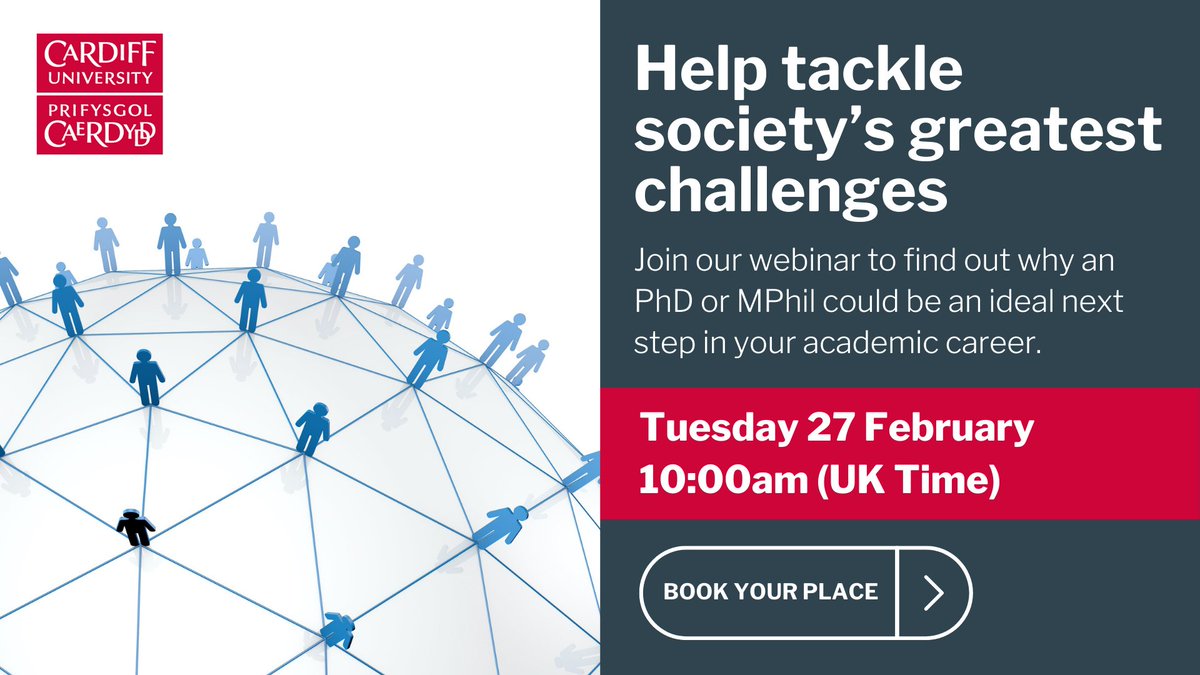 Our research programmes allow you to specialise, broaden your career options, and make a real difference to the lives of people across Wales, the UK and beyond 🔬🧫❤️‍🩹👩‍⚕️ Join our webinar on 27 February to learn more ⬇️ cardiff.zoom.us/webinar/regist…
