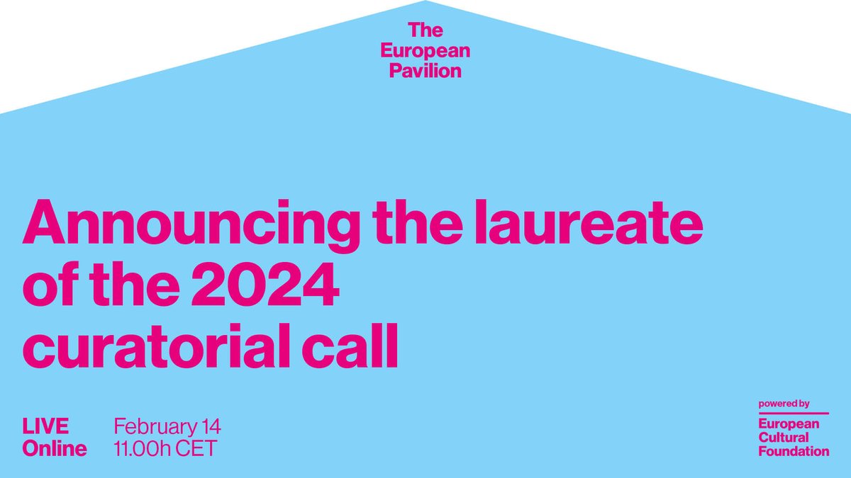 We unveil #TheEuropeanPavilion 2024 winning curatorial proposal during a live-streamed presentation on February 14, 2024, 11.00 – 12.00 CET. Read more on theeuropeanpavilion.eu and join us next week on our YouTube channel: youtube.com/channel/UCu9B-…