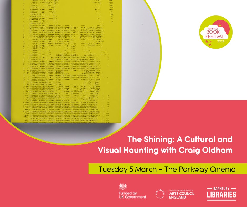 We're excited to partner with @ParkwayBarnsley to host a special screening of The Shining, introduced by a QandA with The Shining: A Cultural and Visual Haunting editor Craig Oldham. Book now: tinyurl.com/ytnemv9h #BarnsleyBookFestival #LetsCreate @Ace_north @RoughTradeBooks