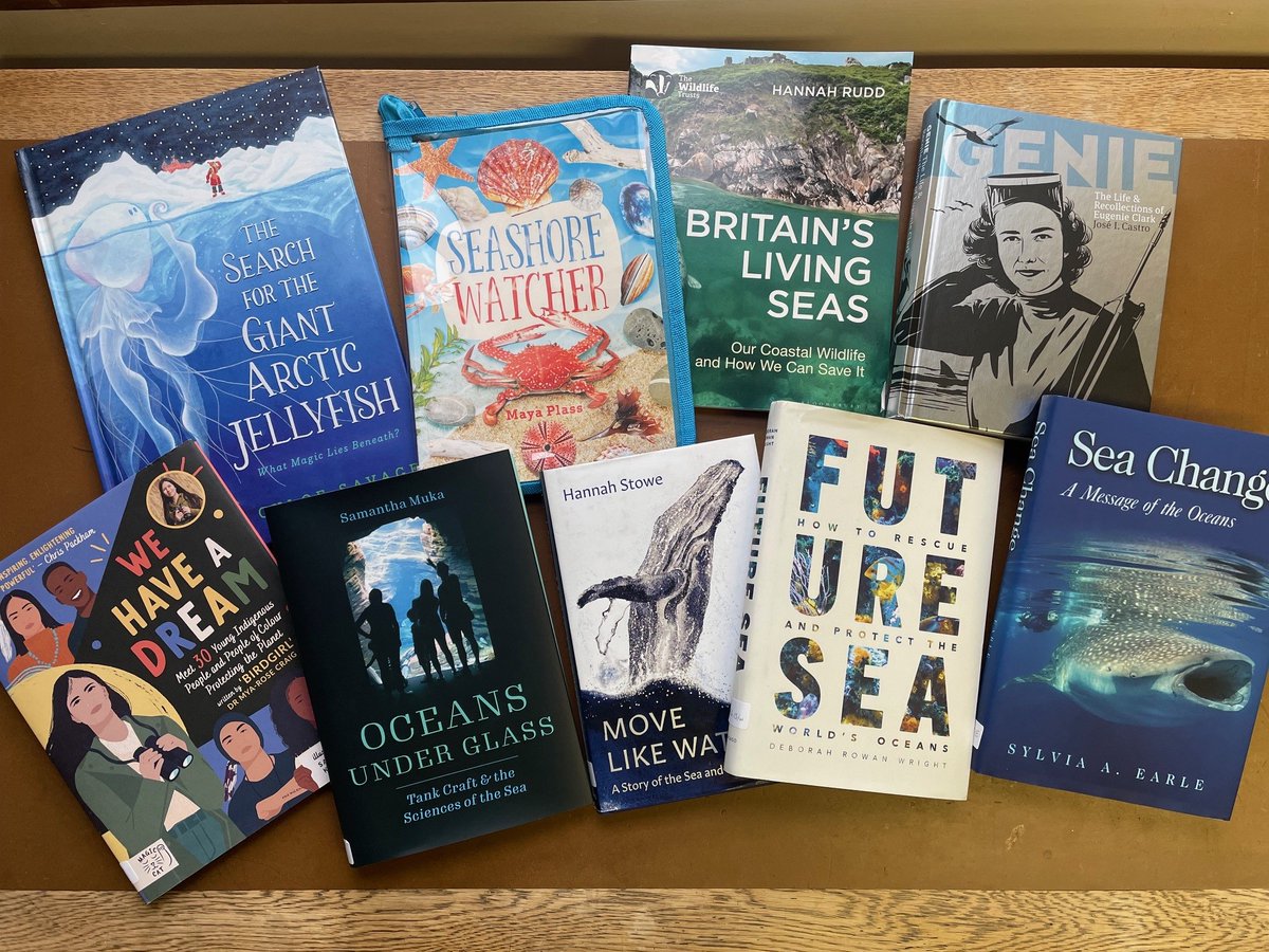 #february11 is International Day of Women and Girls in Science. Here we have just a very small selection of the books in our collection, written by or about women in marine science. There are plenty more on the shelves in our reading room @thembauk to enjoy reading too