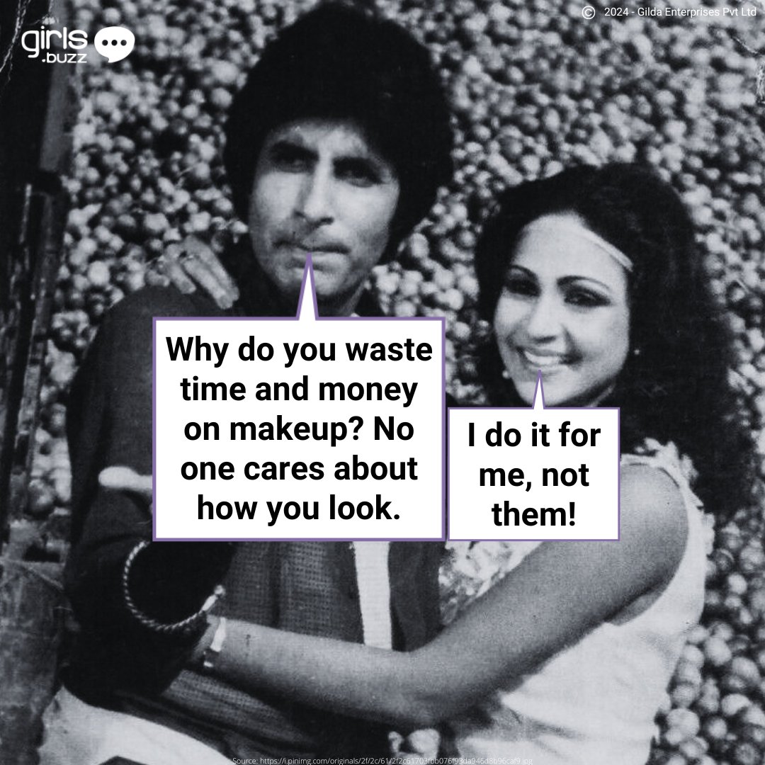 GirlsBuzzIndia's tweet photo. Why do people believe that women dress to impress others when we clearly do it to enjoy ourselves? #girlsbuzzindia
. 
Pictures are for representational purposes only 
.
#makeup #womenempowerment #stereotypes #judgments https://t.co/te0PYY8716