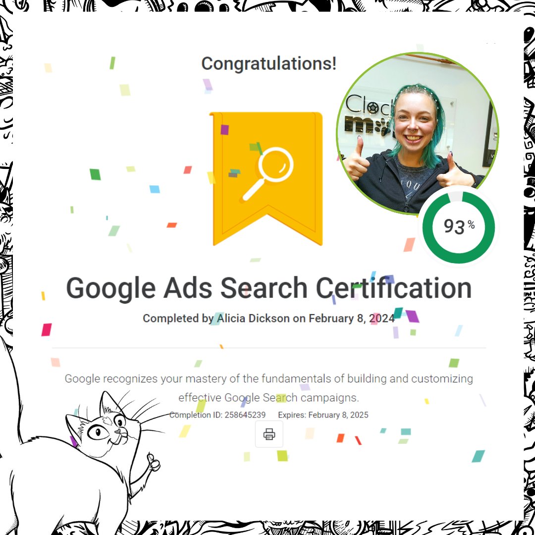 Congratulations Alicia for renewing your Google Ads certification and taking your credentials to the next level!