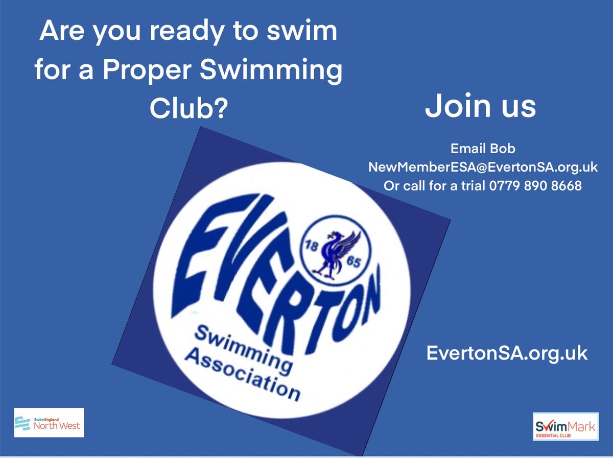 EvertonESA's tweet photo. Are you looking to swim for a Competitive Swimming Club in Merseyside? https://t.co/bRb49qERLE